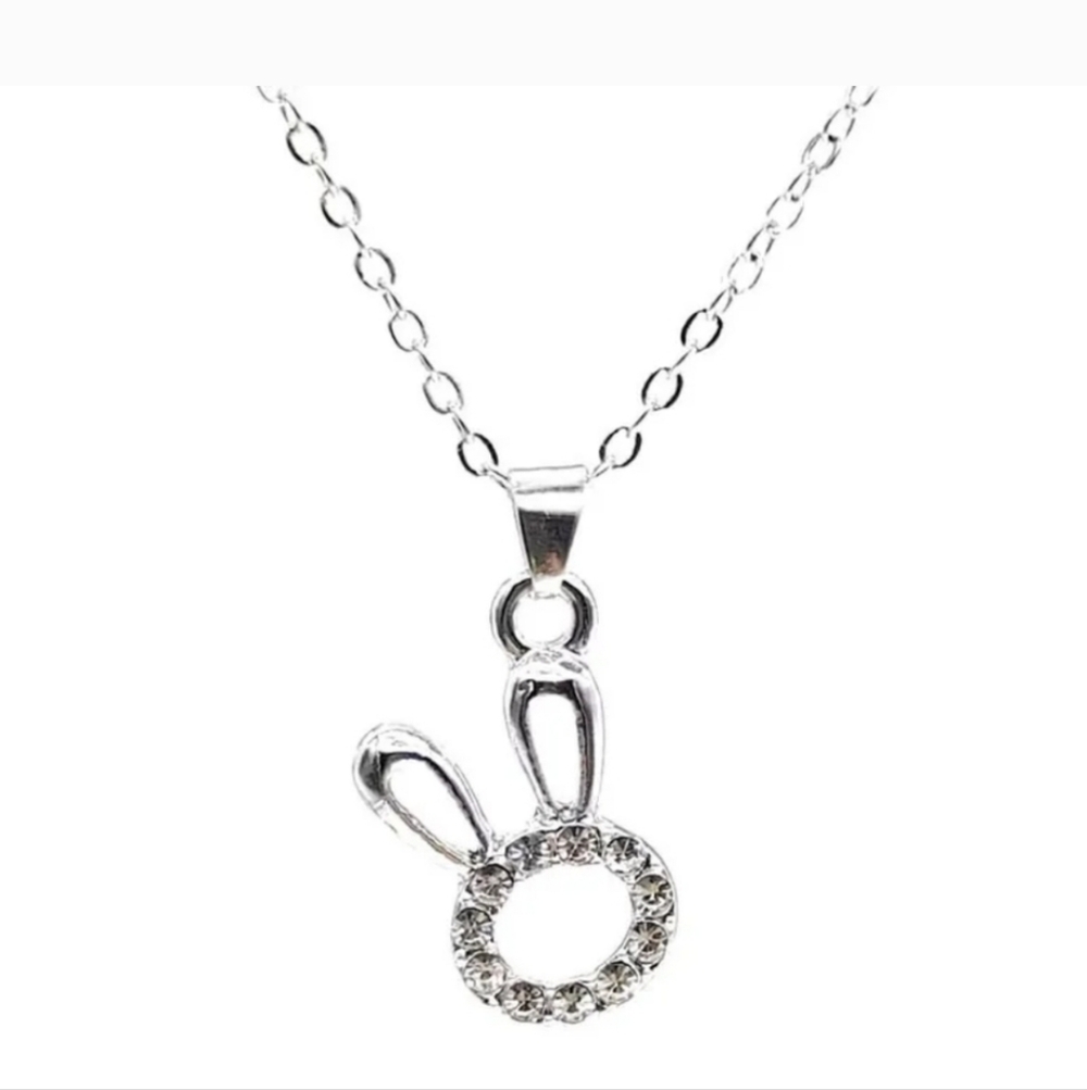 Sparkling Silver Bunny Necklace
